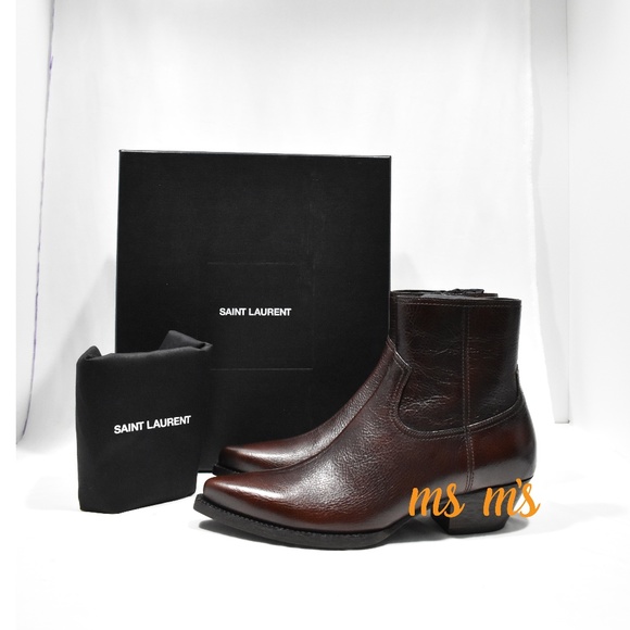 Yves Saint Laurent Other - NWT Saint Laurent YSL Lukas Brown Ankle Boots EU44